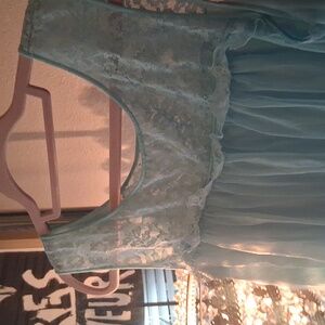 Vintage chiffon nightgown baby blue extra large